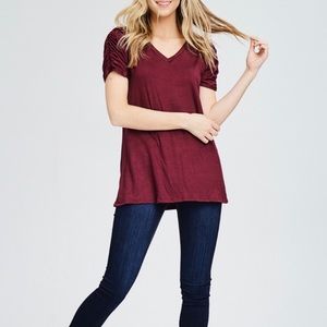 Burgundy boutique Tee NWT